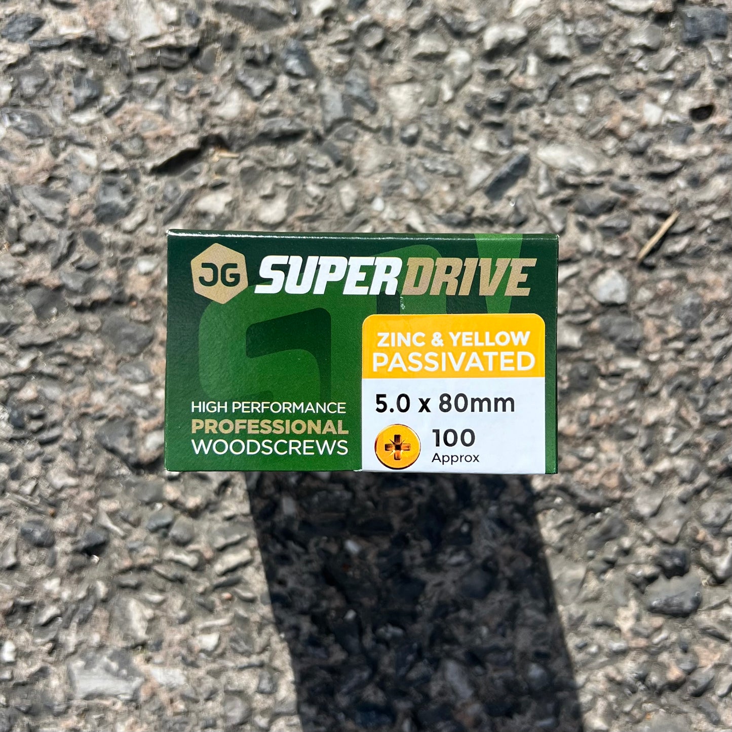 Super Drive Zinc & Yellow Passivated Nails 5.0 x 80mm